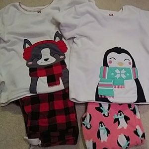 Girls Carter's pajamas set of 2 sz 5t, super soft